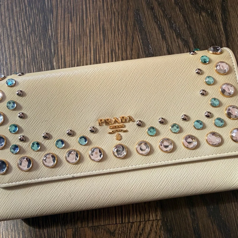 Prada Gold Crystal Embellished Clutch (can be converted into a cross body bag) - Picture 8 of 8
